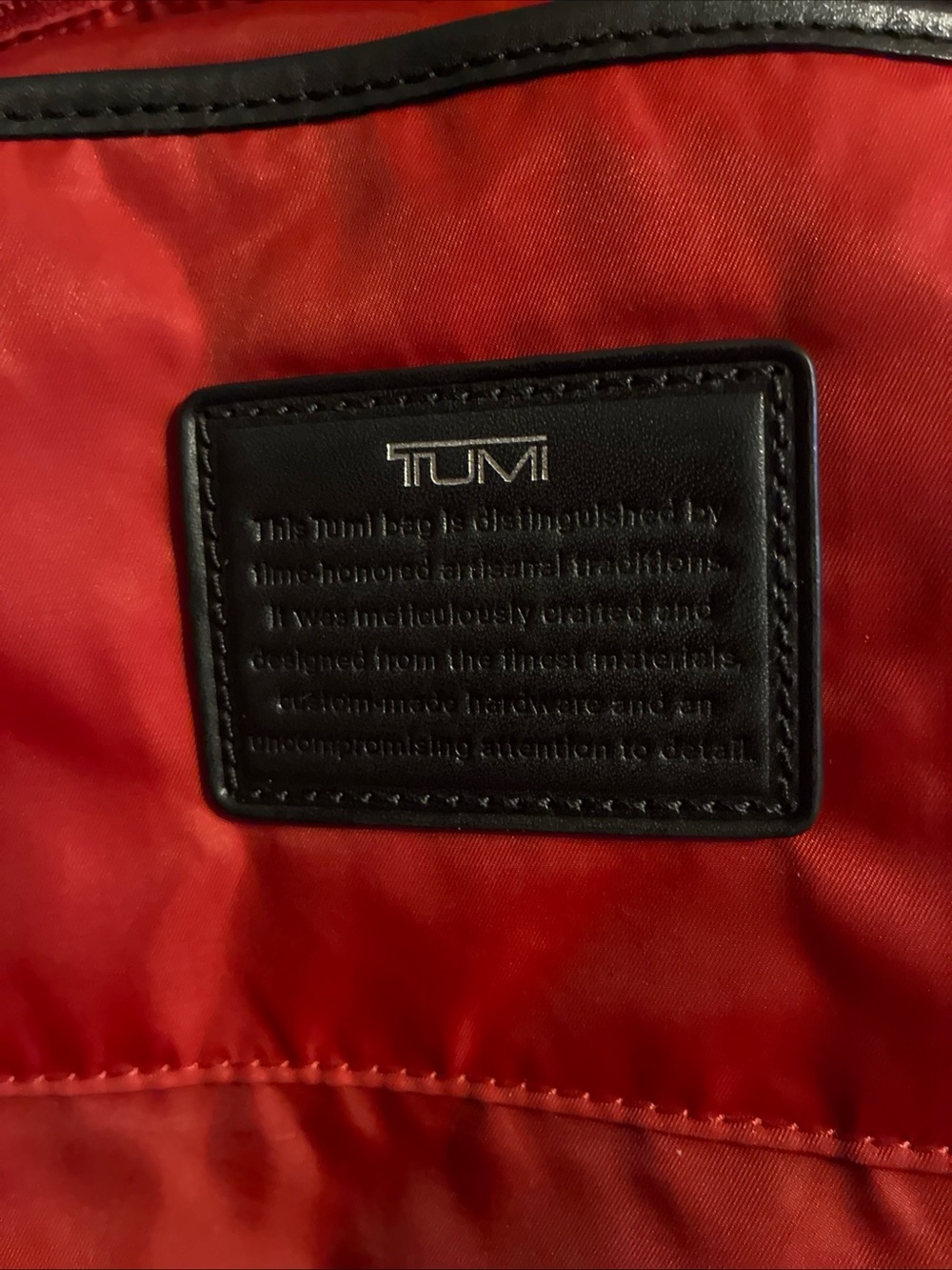 Tumi Womens Textured Lined Top Handle Zip Casual Tote Bag Black FREE Shipping - Picture 7 of 12